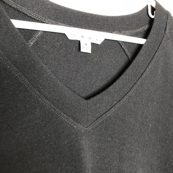 Cabi black v neck long sleeve knit tunic top size Small #125 - Picture 6 of 13